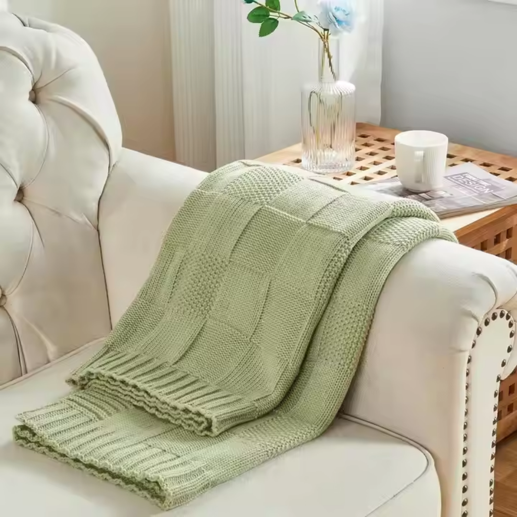 Checkered Knit Blanket