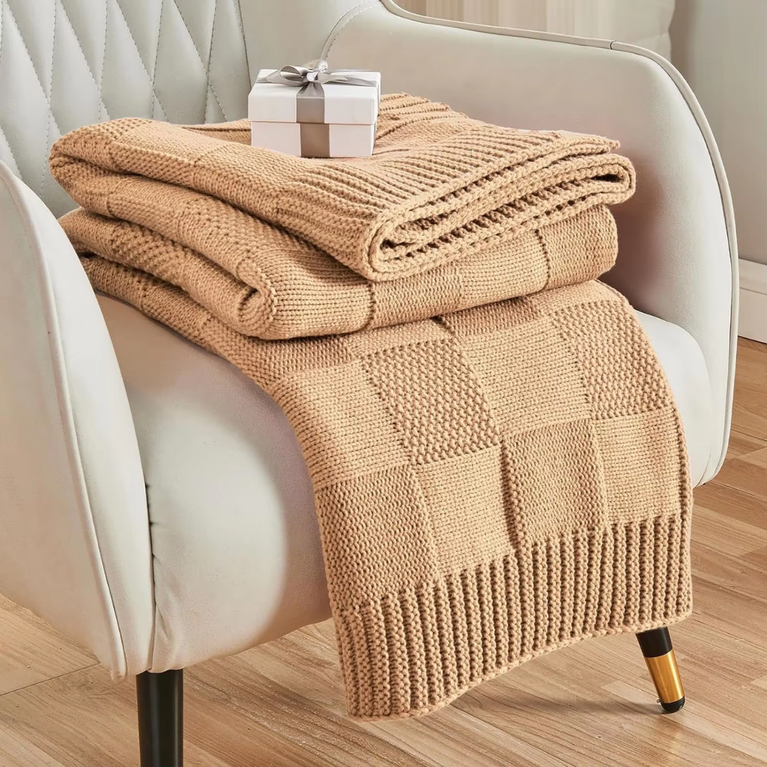 Checkered Knit Blanket