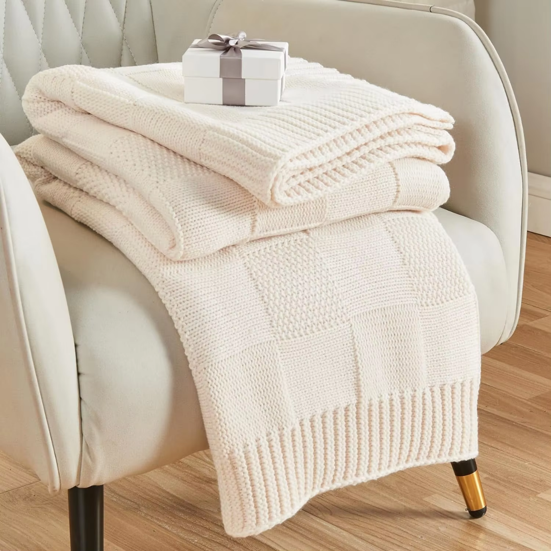 Checkered Knit Blanket