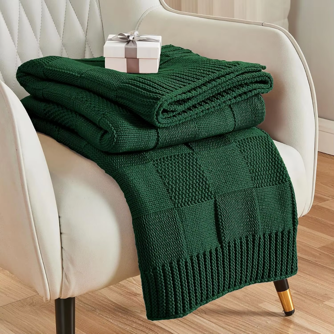 Checkered Knit Blanket