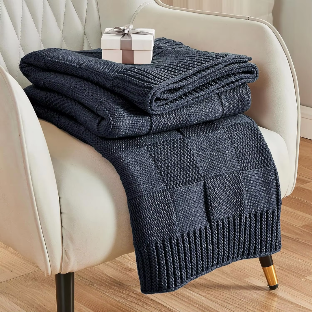 Checkered Knit Blanket