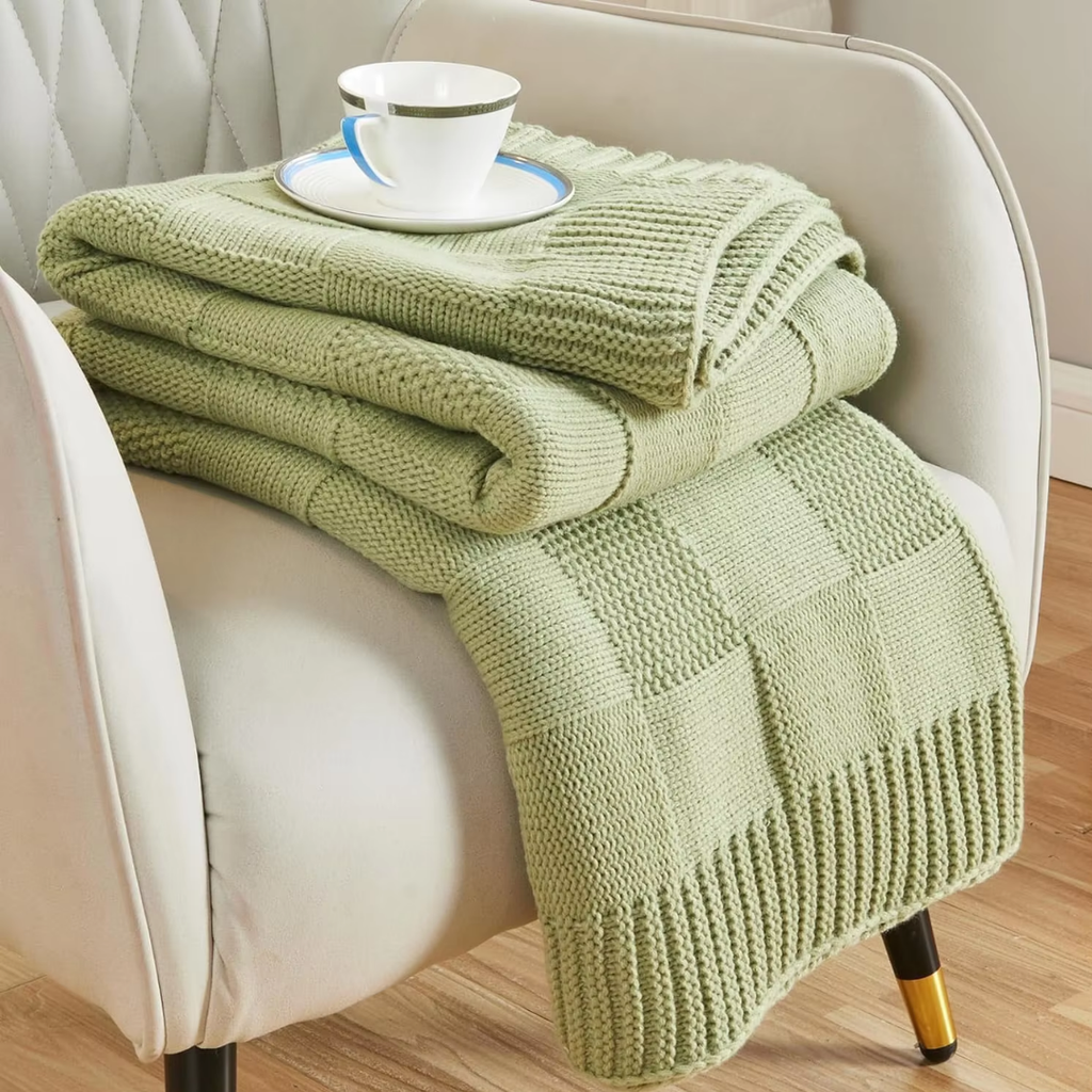 Checkered Knit Blanket