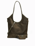 The Hudson Quilted Tote (Forest Moss)