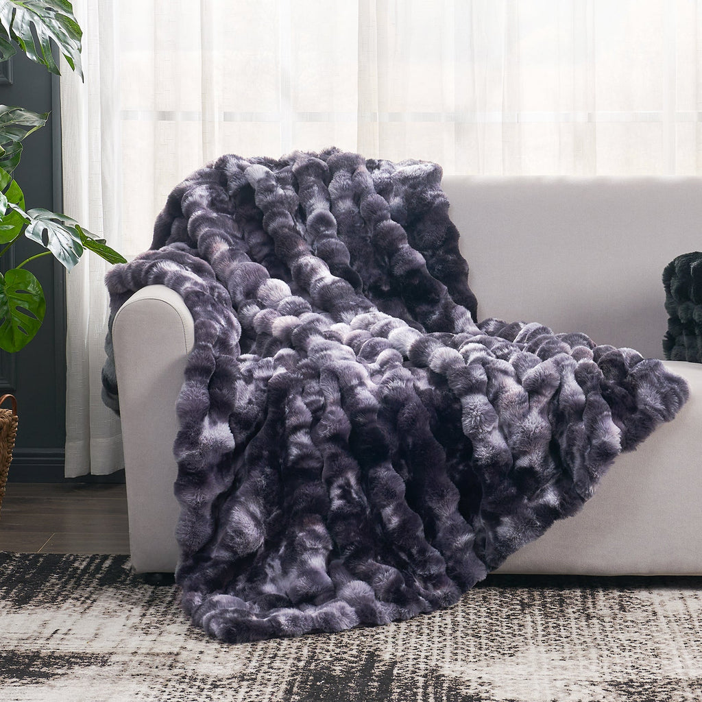 Tie-Dye Faux Fur Throw