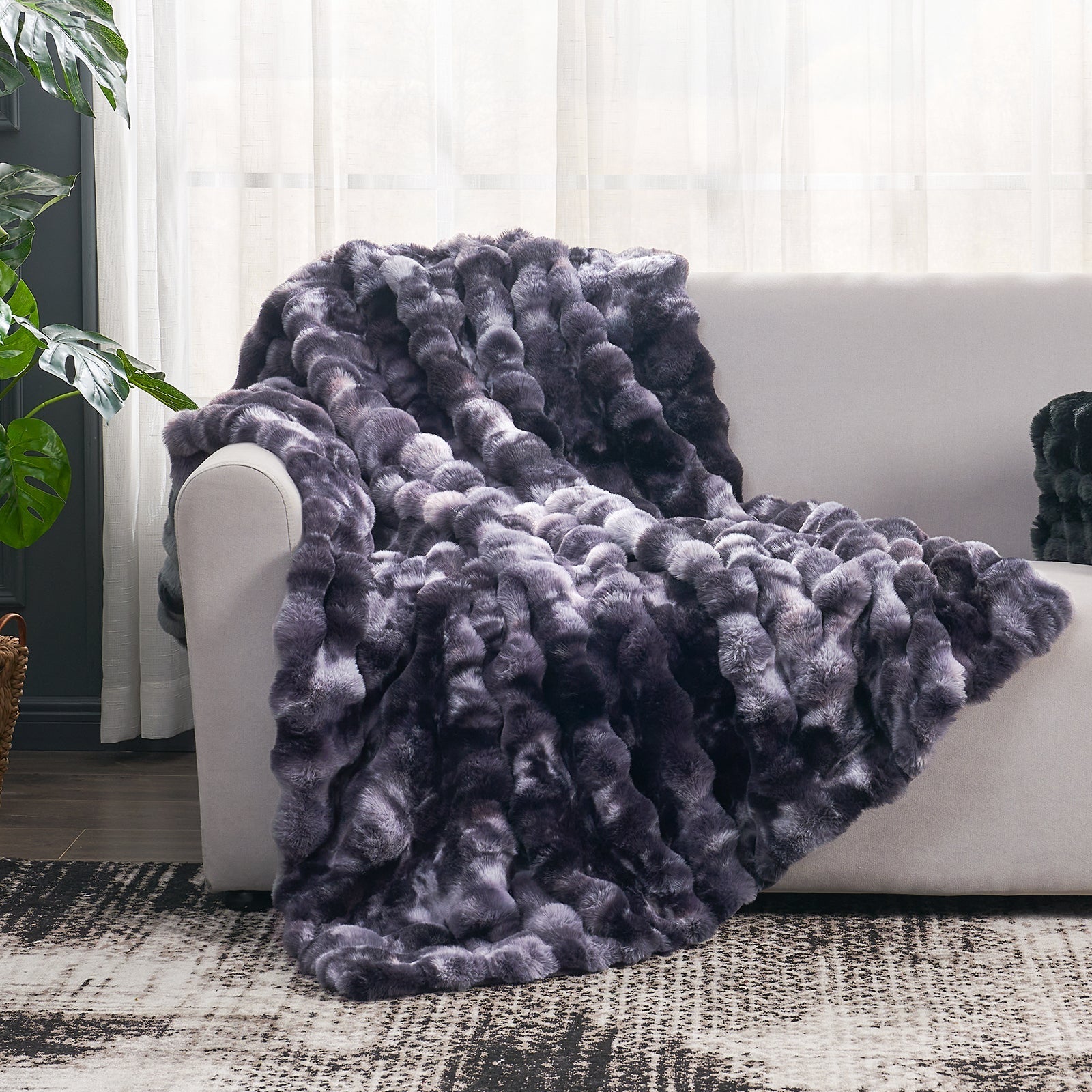 Tie-Dye Faux Fur Throw