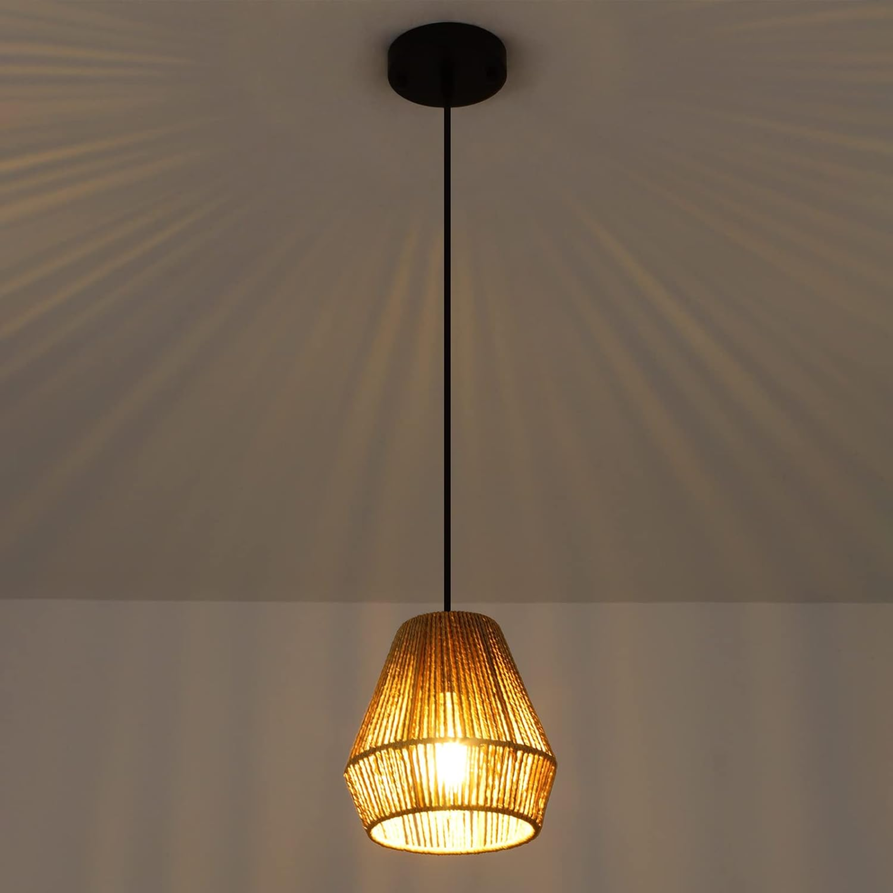 Boho Rattan Pendant Light