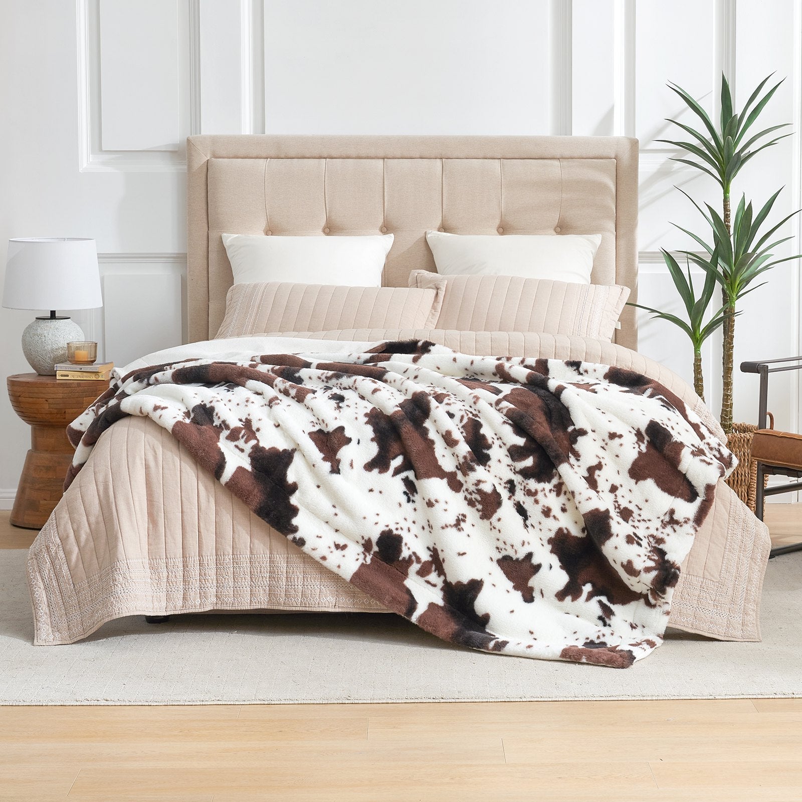 Cow Faux Fur Throw