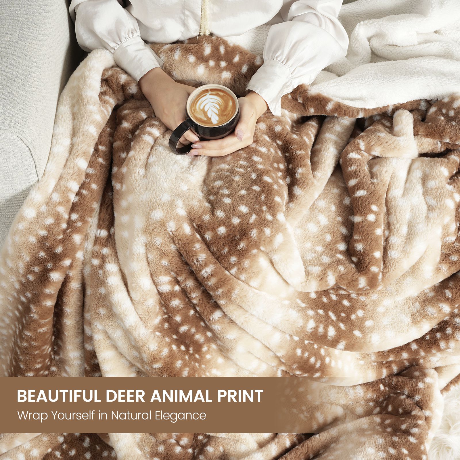 Deer Faux Fur Throw