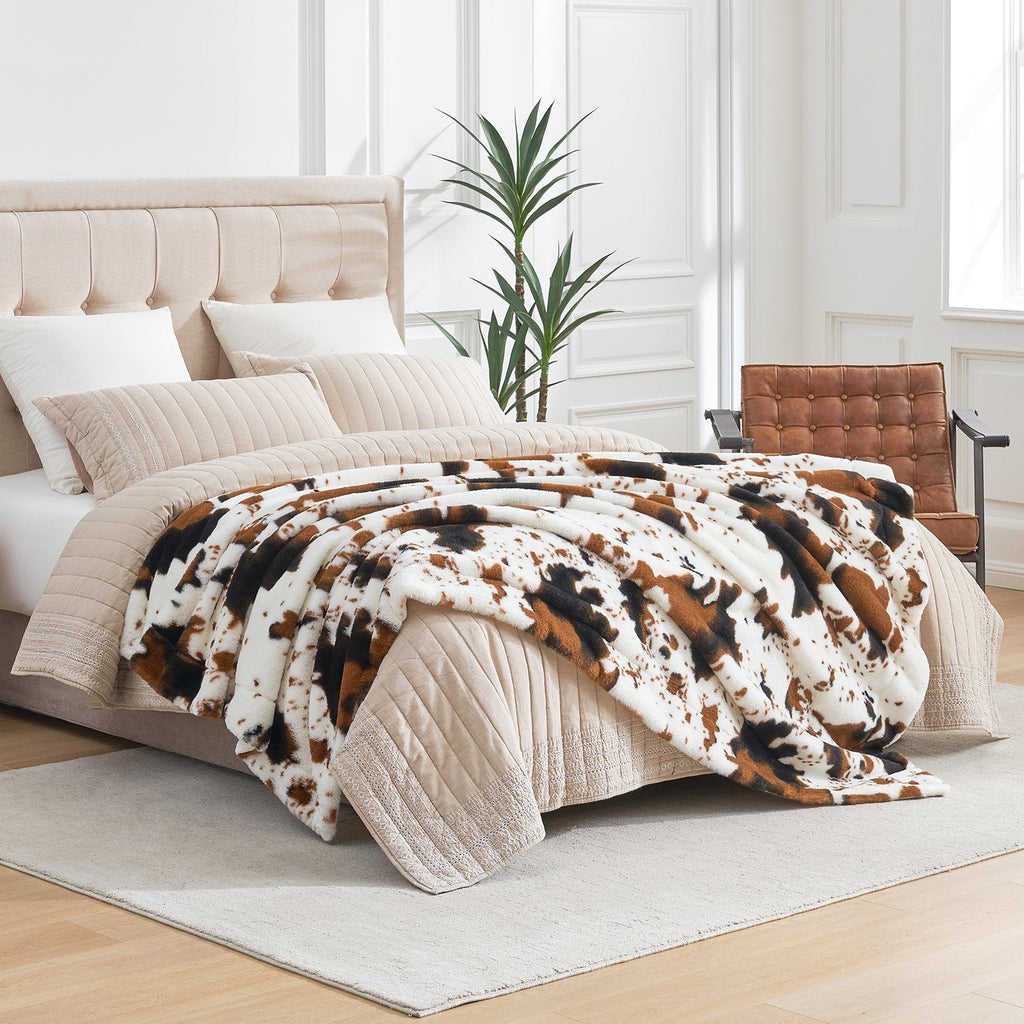 Cow Faux Fur Throw