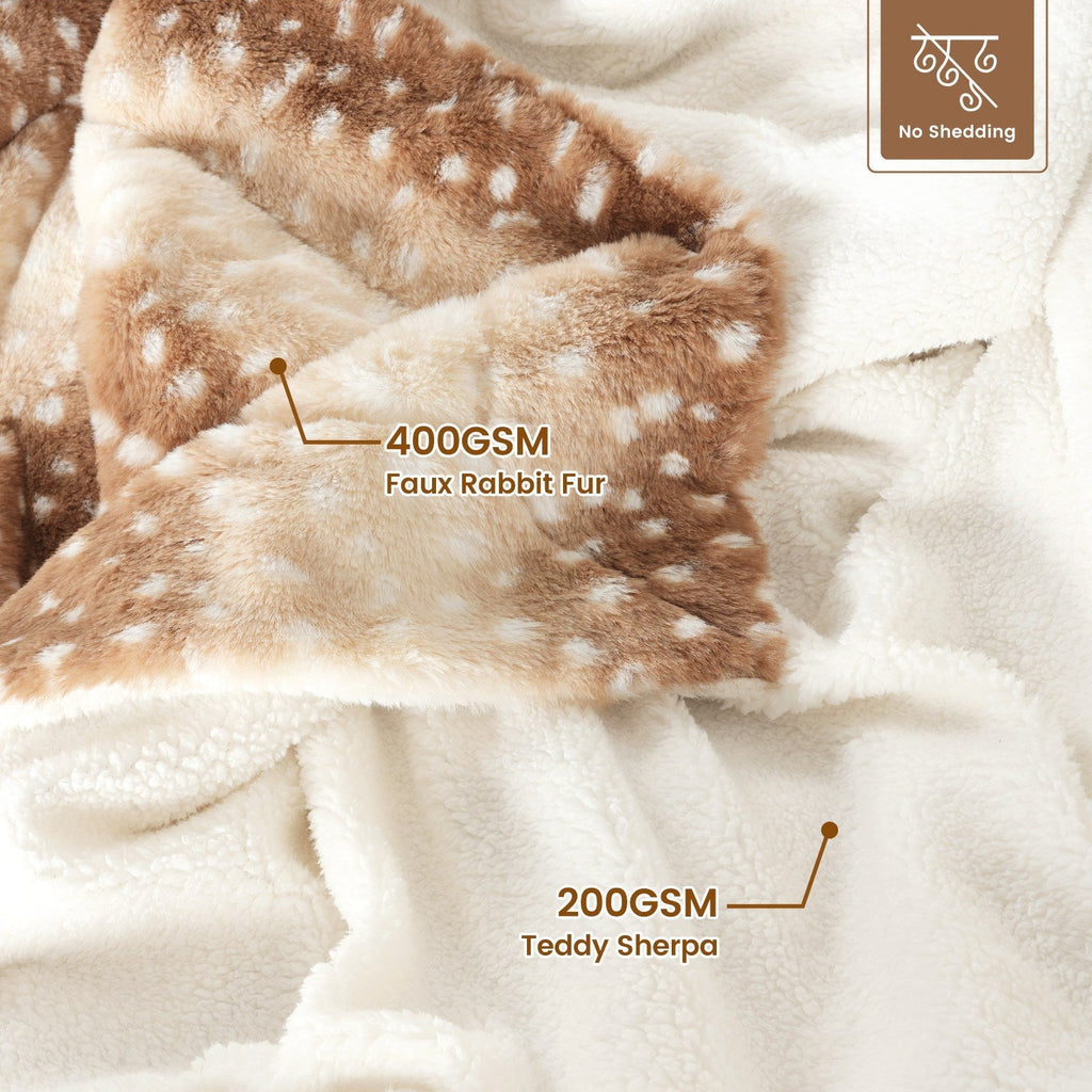 Deer Faux Fur Throw