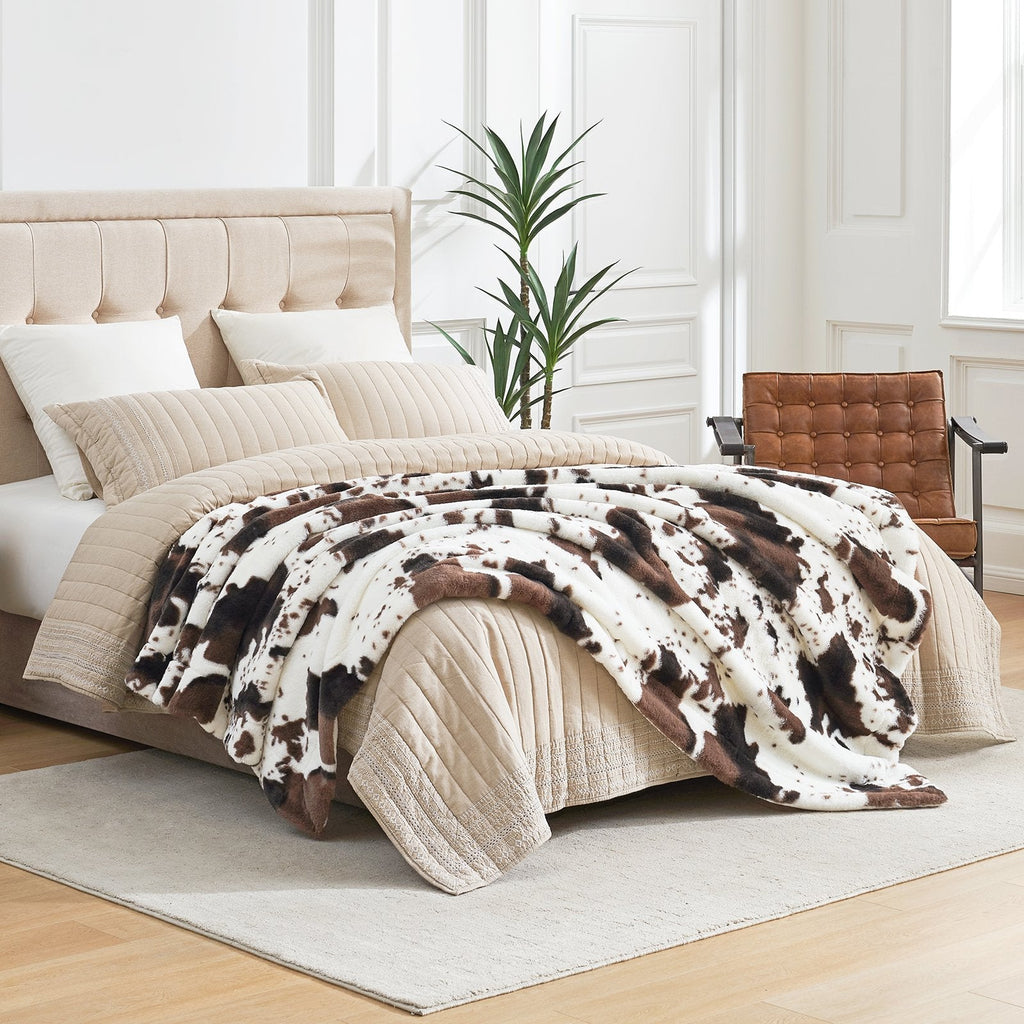 Cow Faux Fur Throw