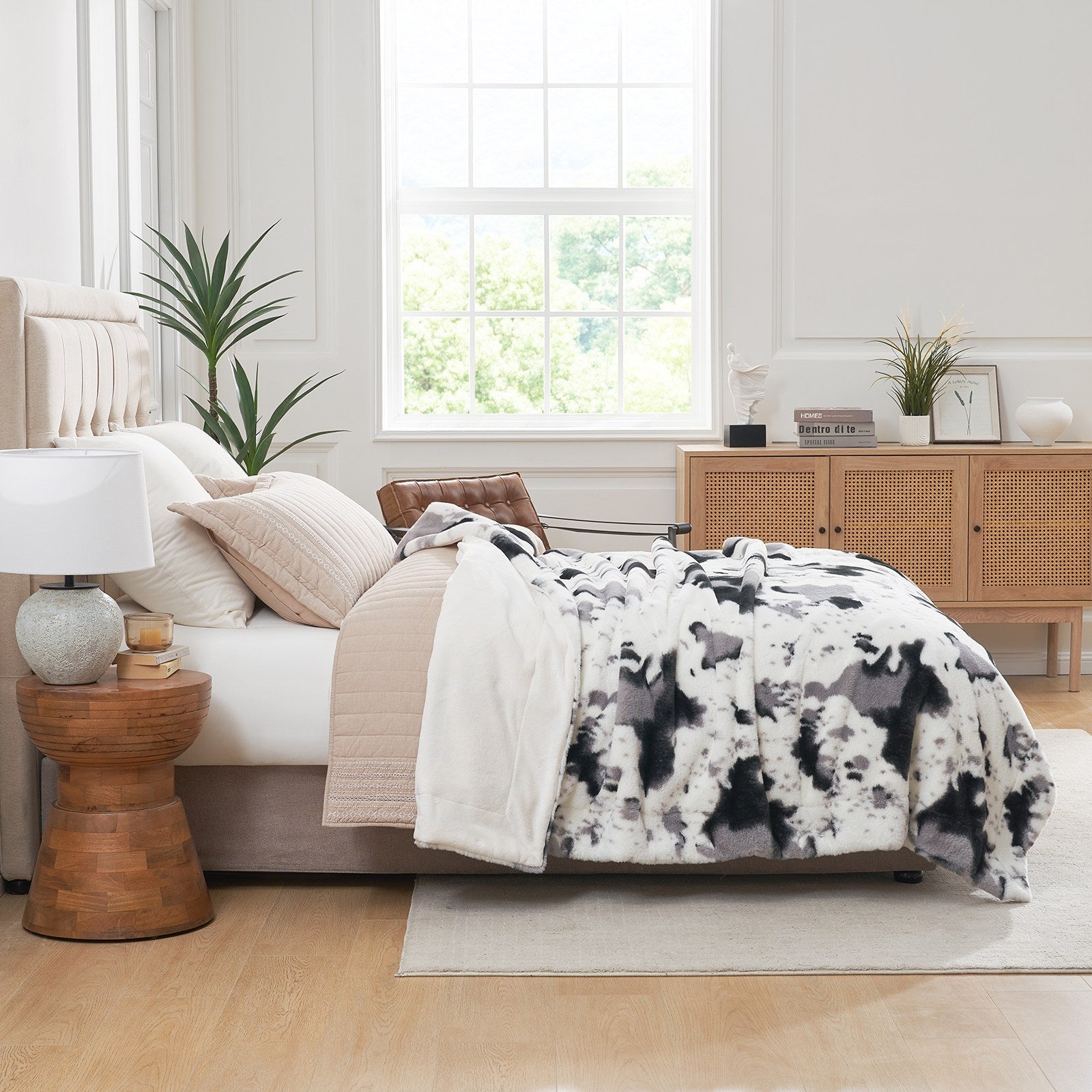 Cow Faux Fur Throw
