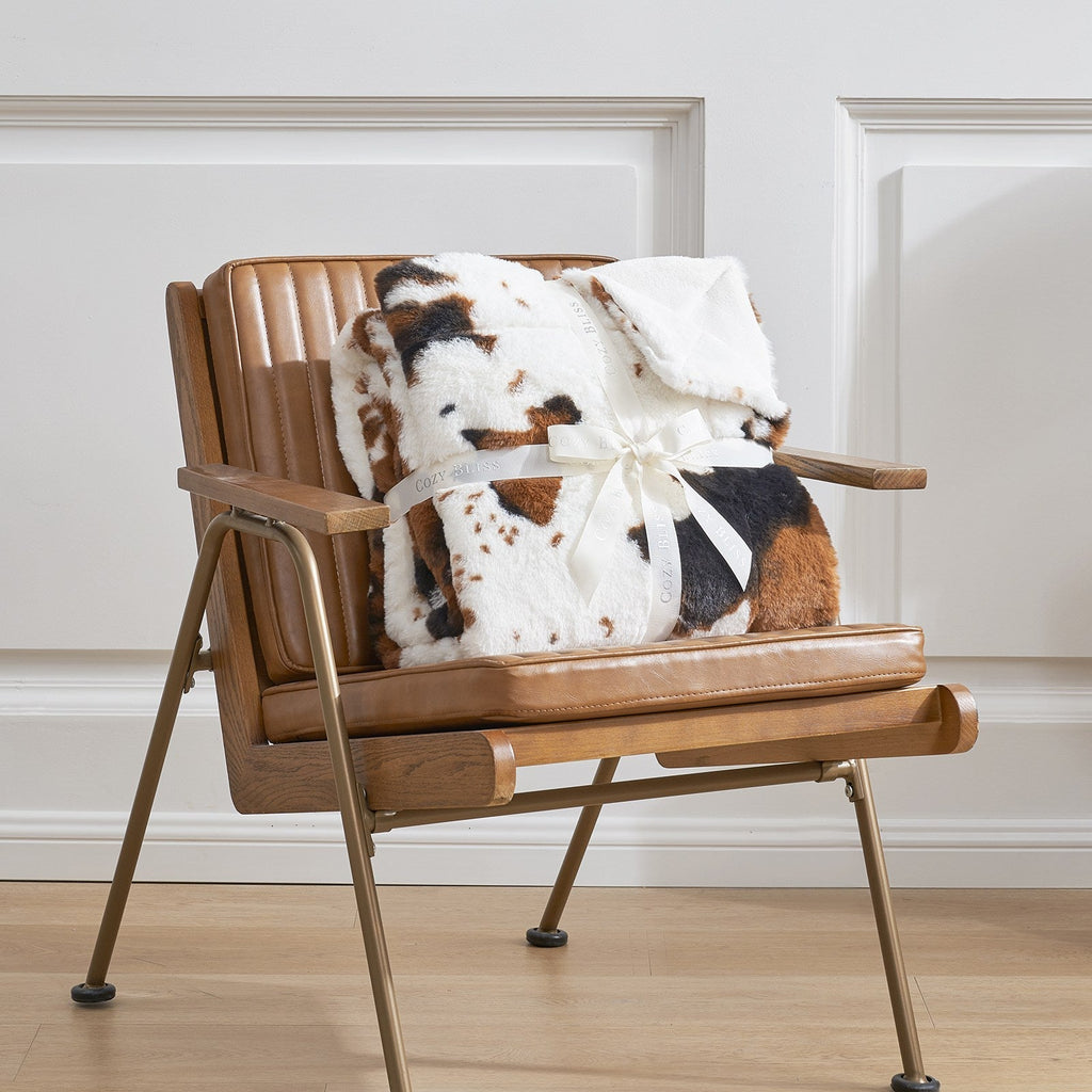 Cow Faux Fur Throw