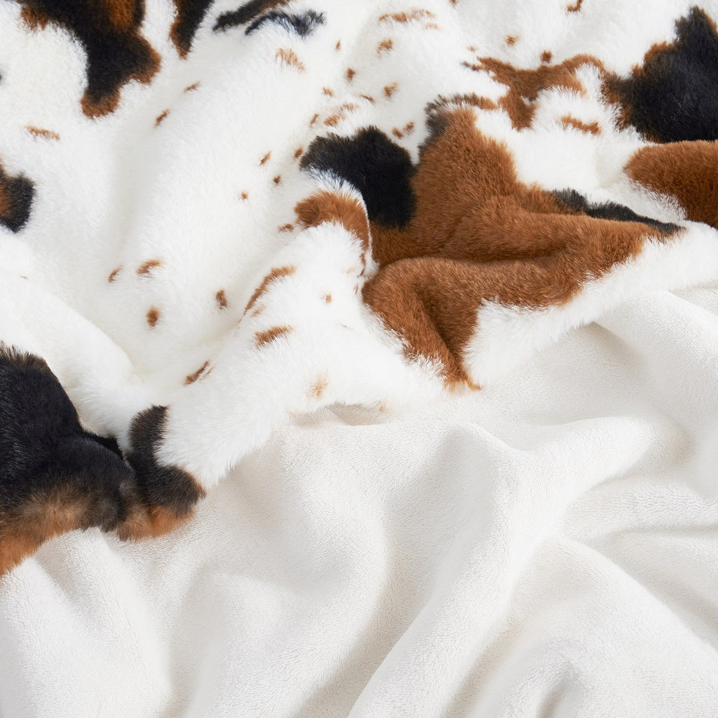 Cow Faux Fur Throw