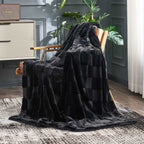 Checkboard Faux Fur Throw
